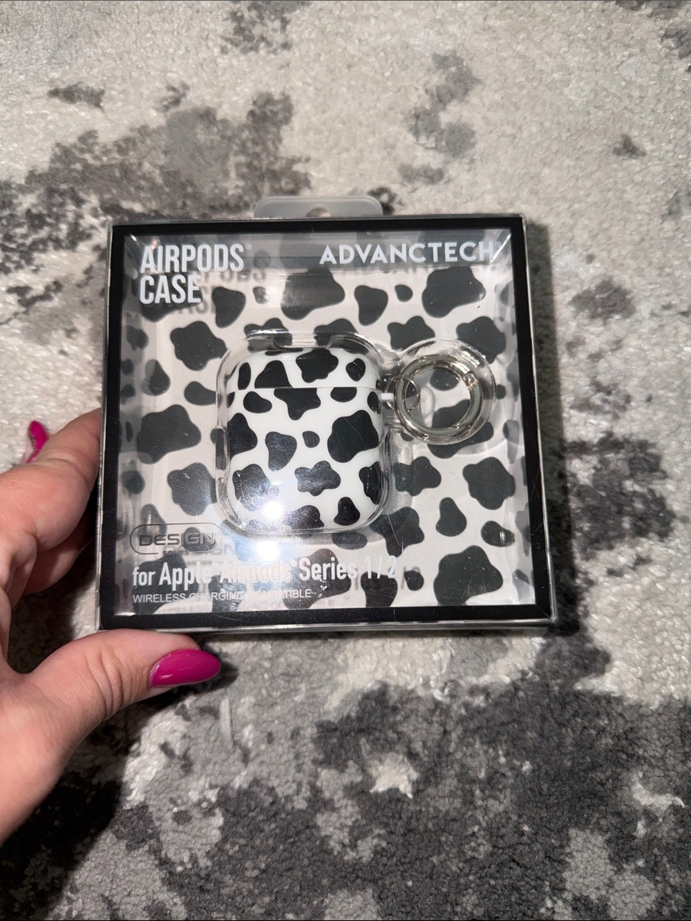 Black & White Cow Print AirPods Case Series 1 and 2